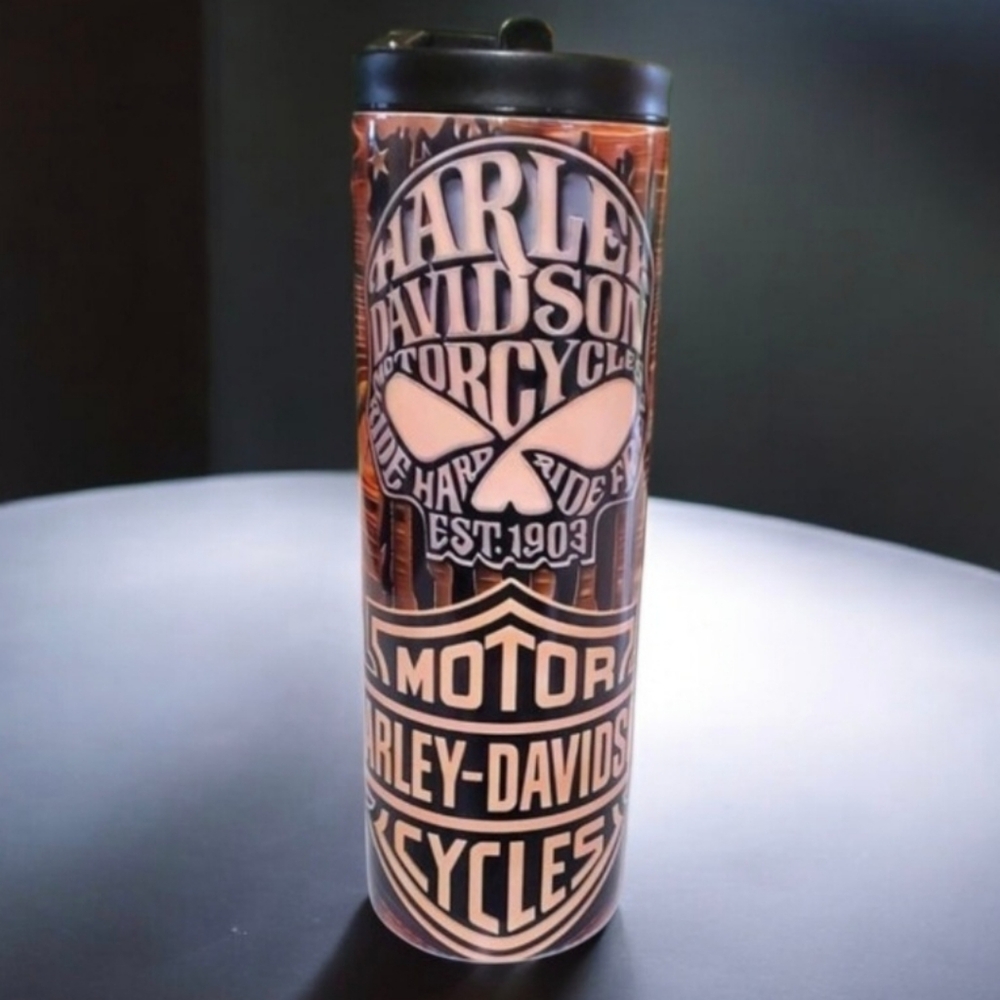 Harley-Davidson Punisher Skull 20oz Tumbler with duo lids 🎉sale